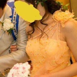 結婚式　カラードレス　ウェディングドレス　オレンジ
