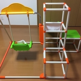 お引渡し済)お家の中でもジャングルジム ブランコ 滑り台 鉄棒 ...