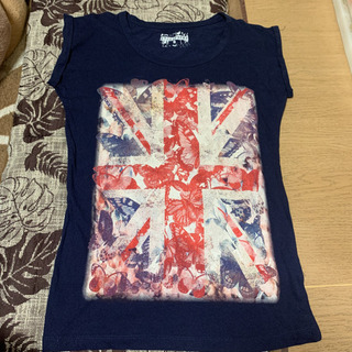 イギリス購入　紺色Tシャツ　サイズS