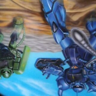 サイドガラス　エアブラシ　ガンダム