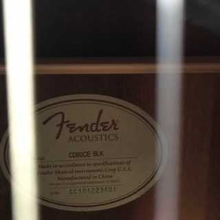 受け渡し完了】Fender CD60CE エレアコ