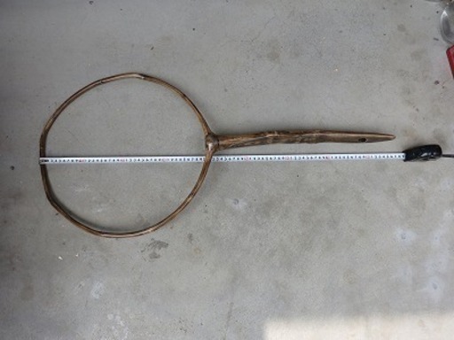 鮎友釣り用タモ枠　カヤ(榧）天然木39㎝　自作　その1