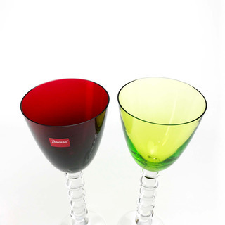 【未使用】Baccarat バカラ ワイングラス　2個セット ベガ　ペア　セット フォルテッシモ グラス クリスタルガラス レッド　イエロー