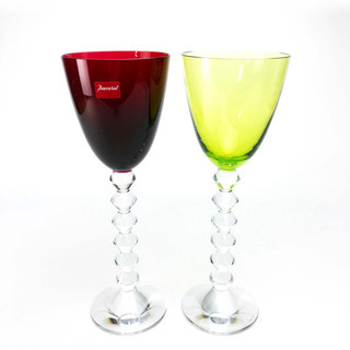 【未使用】Baccarat バカラ ワイングラス　2個セット ベガ　ペア　セット フォルテッシモ グラス クリスタルガラス レッド　イエロー