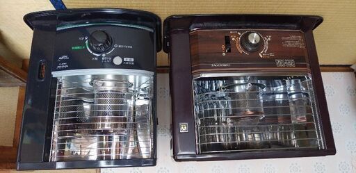 灯油ストーブ2種、ポリタンク、替え芯