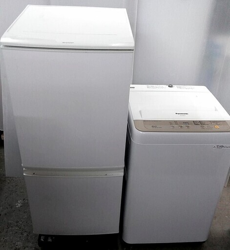 生活家電セット 冷蔵庫 シャープどっちでもドア 洗濯機 Panasonic