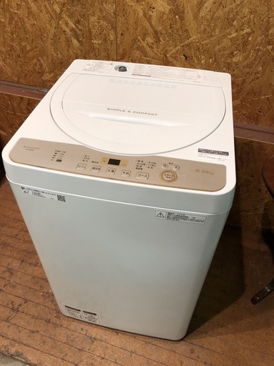 【管理KRS202】SHARP 2019年 ES-GE5C 5.5kg 洗濯機