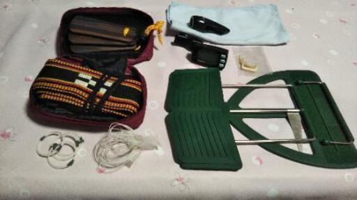 沖縄三線本革張り紫檀棹 三線（沖縄三味線） 紫檀棹 蛇本皮強化