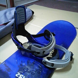 【中古】3点セット SALOMON サロモン スノーボード 450-152青色 ブルー ビンディング・ケース付