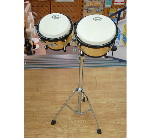 Pearl Primero Wood Bongos プリメーロ ウッドボンゴ パーカッション 7インチ/8.5インチ パール スタンド付き   ☆ PayPay(ペイペイ)決済可能 ☆ 札幌市 清田区 平岡