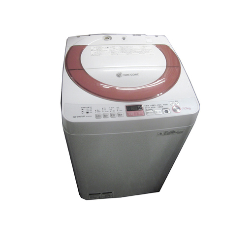 札幌 7.0kg 2013年製 全自動洗濯機 シャープ ES-KS70N ピンク レッド 大容量 大きめ 7Kg 本郷通店