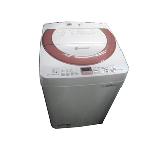 札幌 7.0kg 2013年製 全自動洗濯機 シャープ ES-KS70N ピンク レッド 大