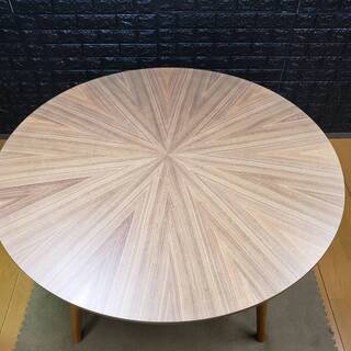 【S022】円形ダイニングテーブル・おしゃれなデザイン・直径120㎝・ウォールナットブラウン