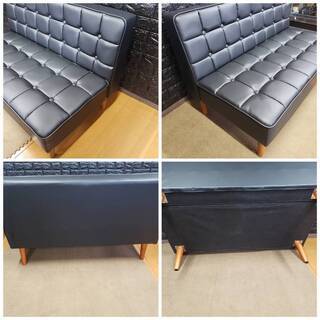 【2528】ソファーダイニングセット・２P、左肘２Ｐの２点セット販売・ブラック