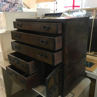 JF00431 民芸家具 民藝調 和箪笥 かんぬき付き