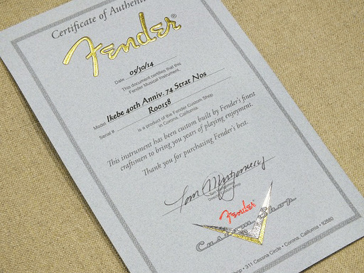 苫小牧バナナ】希少☆新品同様 Fender USA Custom Shop IKEBE 40th