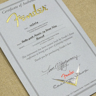 【苫小牧バナナ】希少☆新品同様 Fender USA Custom Shop IKEBE 40th Anniversary 1974 Stratocaster New Old Stock 付属完備♪