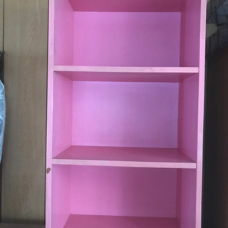 ピンクの3段ラック　カラーボックス