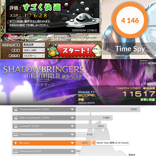 デスクトップパソコン Corei7-4770/GTX1070/メモリ16GB/SSD520GB/HDD2TB