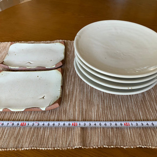 シンプル和皿　白唐津　平鉢　焼物皿