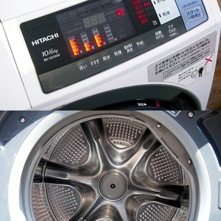 55-M】 18年製 日立 ドラム式洗濯乾燥機 10 / 6 kg BD-SG100BL 自動 