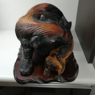 北海道　熊の木彫り人形　親子バージョン