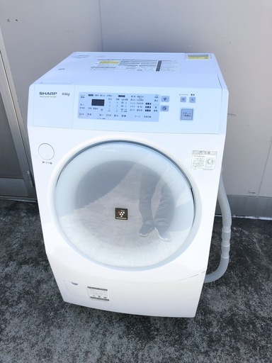 【管理KRS203】SHARP 2011年 ES-V220-AR 9.0kg / 6.0kg ドラム式洗濯乾燥機 プラズマクラスター