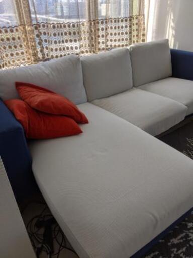 IKEA 2人掛ソファ 寝椅子付き