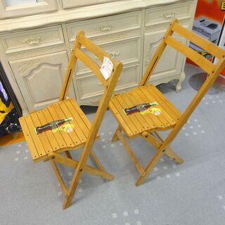 【ペアセット】 当時物 コカ・コーラ  1950年代 木製 折りたたみ デッキチェア  シリアルプレート付 昭和レトロ モノ市場半田店