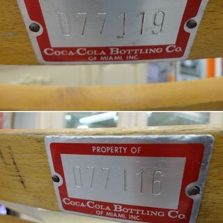 【ペアセット】 当時物 コカ・コーラ  1950年代 木製 折りたたみ デッキチェア  シリアルプレート付 昭和レトロ モノ市場半田店