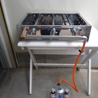 ステンレステーブル付 業務用 プロパンガス式 鉄板焼き グリラー テイクアウト出前 大量調理 お好み焼きそば 持ち帰り ハンバーグ グリドル