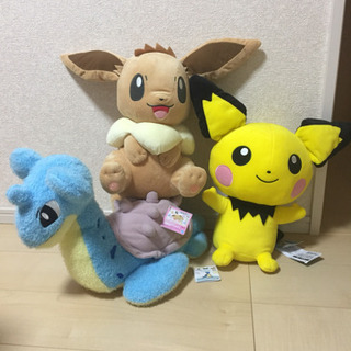 ポケモンピチュー、イーブイ、ラプラスぬいぐるみセット