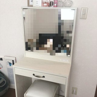 【美品】白　三面鏡ドレッサー　化粧台