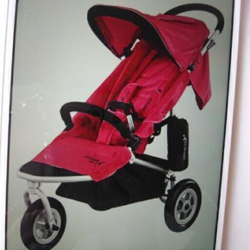中古ベビーカーピンク、AirBuggymimiエアバギーミミ、付属品バック、ダウンフットマフ付き