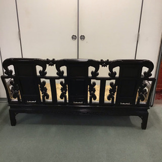 螺鈿 3Pソファ 黒檀
