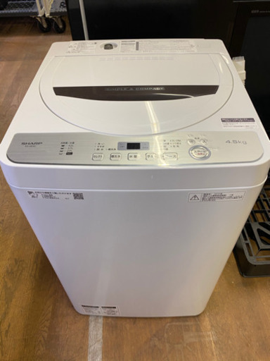 m0509-6  値下げ！2019年製 超美品 シャープ 4.5kg スピード洗濯で時短！「おしゃれ着コース」搭載 洗濯機ES-GE4C
