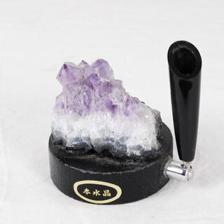 2429 紫水晶 ペン立て 本水晶 ペンスタンド エビス