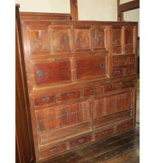 中古 食器戸棚　水屋戸棚　古民家 　幅１７３．８　　奥行４７．２　　高さ１７４．８　 （ｃｍ）　食器棚　戸棚　水屋