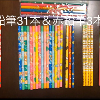 ファンシー キャラクター鉛筆31本＆　赤鉛筆３本（女の子向け）