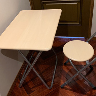 折りたたみ机&折りたたみ椅子セット　折りたたみテーブル&チェアセット