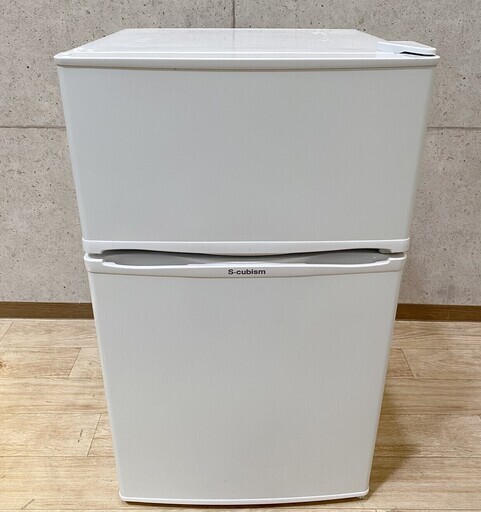 美しい 2ドア エスキュービズム S-cubism 1*100 冷凍冷蔵庫 2017年製 90L WR-2090 冷蔵庫