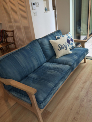 都内で ダブルティーSOFA WTW 6月20日で削除します DENIM 3シーター