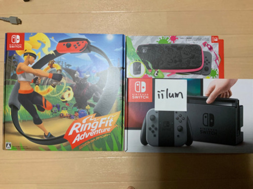 Nintendo Switch\u0026リングフィットアドベンチャー\u0026ソフト\u0026ポーチ【中古】