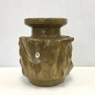 幸運の木 縁寿彫 花器 花瓶 天然木