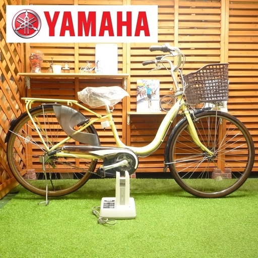 電動自転車 26インチ ヤマハ 新基準 パス ナチュラ 中古 スペアキー１本付 サドル新品 YAMAHA PAS NATURA