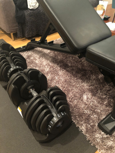 新品】可変式ダンベルとベンチセット！40kg セット計80kg