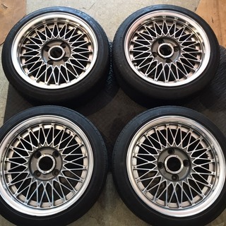 旧車 メッシュ ホイール 15インチ 6.5ＪＪ 4穴 114.3 オフセット+19 タイヤ ＳＯＮＡＲ ＳＸ-608 165/50Ｒ15 札幌発