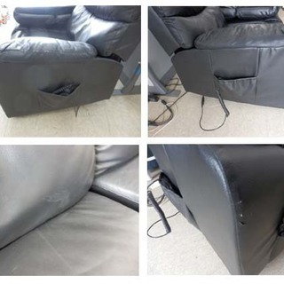 3人掛けソファ 電動リクライニングソファ テーブル付き 幅183 ブラック レザー セパレート リモコン ゆったり 高級感 電動ソファ リクライニング ソファ ペイペイ対応 札幌市西区西野