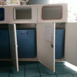 業務用】ステンレス ゴミ箱 70L（3連結、分離使用両方可能）