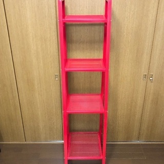 【終了】【 IKEAの赤い4段棚  高さ148ｃｍ 】イケアの中古棚